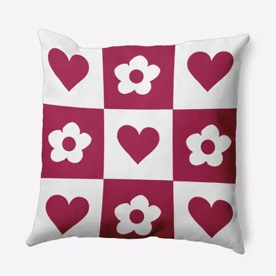 E By Design Polyester Throw Pillow In Pink