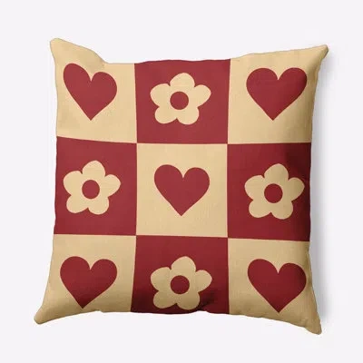 E By Design Polyester Throw Pillow In Red