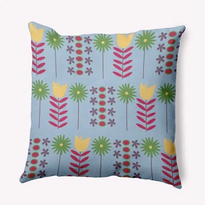 E By Design Polyester Throw Square Indoor/outdoor Pillow Cover & Insert In Air Blue