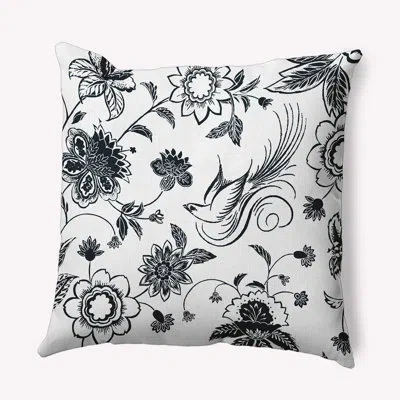 E By Design Polyester Throw Square Indoor/outdoor Pillow Cover & Insert In Black