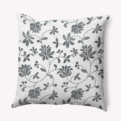 E By Design Polyester Throw Square Indoor/outdoor Pillow Cover & Insert In Black