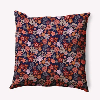 E By Design Polyester Throw Square Indoor/outdoor Pillow Cover & Insert By  In Navy