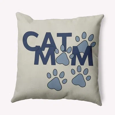 E By Design Polyester Throw Square Indoor/outdoor Pillow Cover & Insert In Dusty Smoke Blue