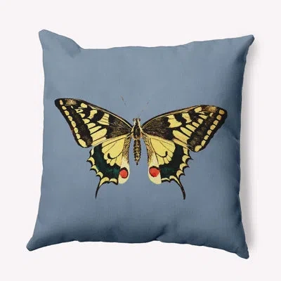 E By Design Polyester Throw Square Indoor/outdoor Pillow Cover & Insert In Dusty Smoke Blue