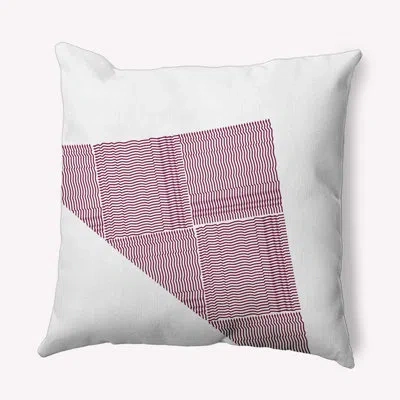 E By Design Polyester Throw Square Indoor/outdoor Pillow Cover & Insert In Maroon Red