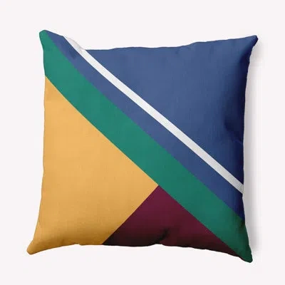 E By Design Polyester Throw Square Indoor/outdoor Pillow Cover & Insert In Navy Blue