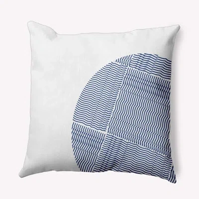 E By Design Polyester Throw Square Indoor/outdoor Pillow Cover & Insert In Navy Blue