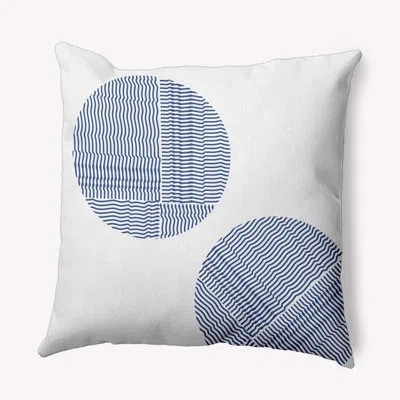 E By Design Polyester Throw Square Indoor/outdoor Pillow Cover & Insert In Navy Blue