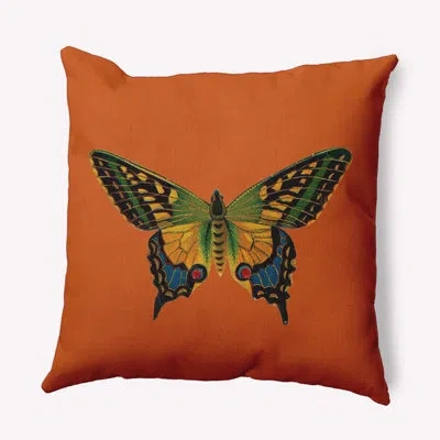 E By Design Polyester Throw Square Indoor/outdoor Pillow Cover & Insert In Orange