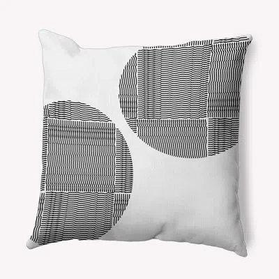 E By Design Polyester Throw Square Indoor/outdoor Pillow Cover & Insert In Raven Black
