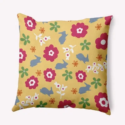 E By Design Polyester Throw Square Indoor/outdoor Pillow Cover & Insert In Yellow,blue
