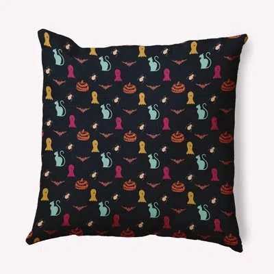 E By Design Polyester Throw Square Pillow Cover & Insert By  In Black
