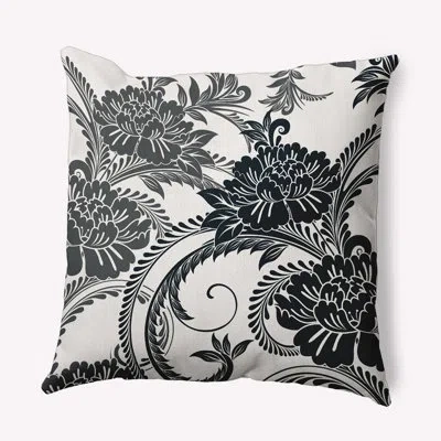 E By Design Polyester Throw Square Pillow Cover & Insert By  In Black