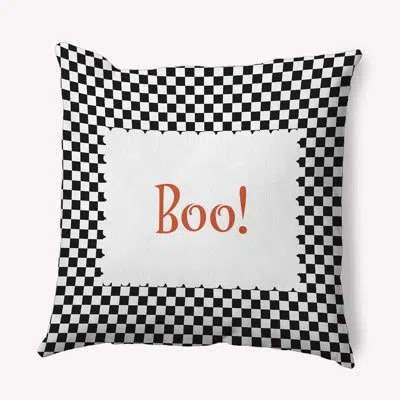 E By Design Polyester Throw Square Pillow Cover & Insert By  In Black