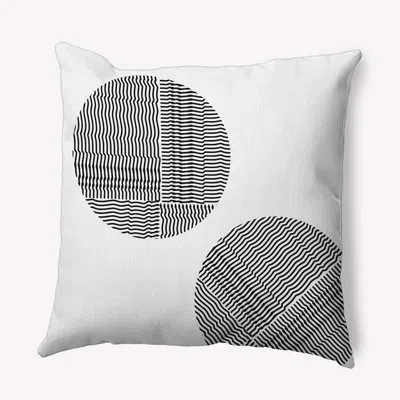 E By Design Polyester Throw Square Pillow Cover & Insert By  In Black