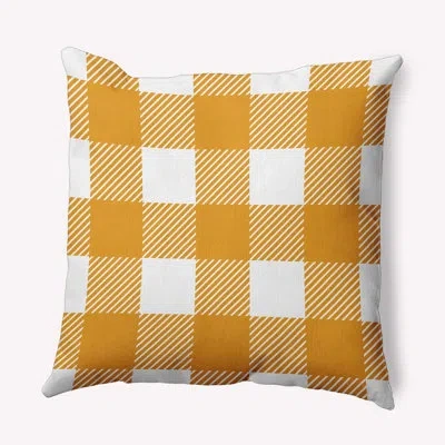 E By Design Polyester Throw Square Pillow Cover & Insert By  In Golden Mustard,white