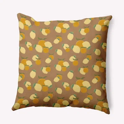 E By Design Polyester Throw Square Pillow Cover & Insert In Peanut,light Yellow,orange