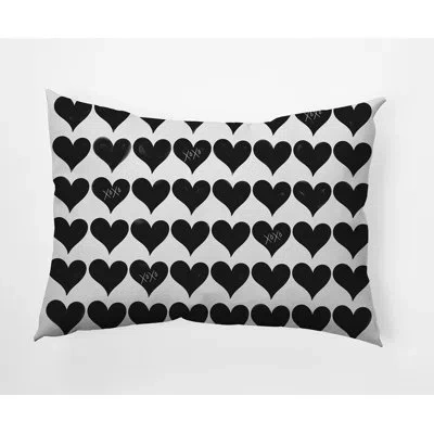 E By Design Polyester/polyester Blend Lumbar Rectangular Pillow Cover & Insert By  In Black,white