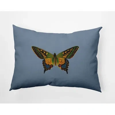 E By Design Polyester/polyester Blend Lumbar Rectangular Pillow Cover & Insert By  In Blue