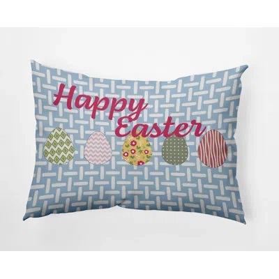 E By Design Polyester/polyester Blend Lumbar Rectangular Pillow Cover & Insert By  In Blue