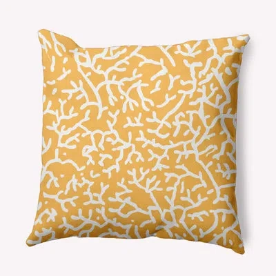 E By Design Polyester/polyester Blend Throw Square Pillow Cover & Insert By  In Yellow