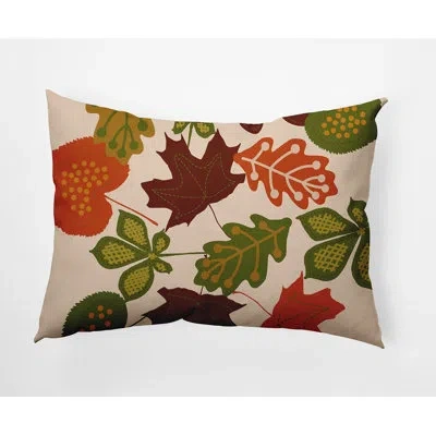 E By Design Polyfill Indoor / Outdoor Floral Square Throw Cushion In Oak