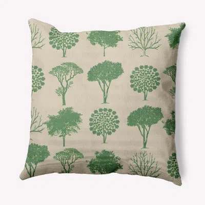 E By Design Polyfill Indoor / Outdoor Square Throw Cushion In Sage