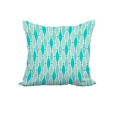 E By Design Print Cotton Pillow Covert & Insert In Aqua