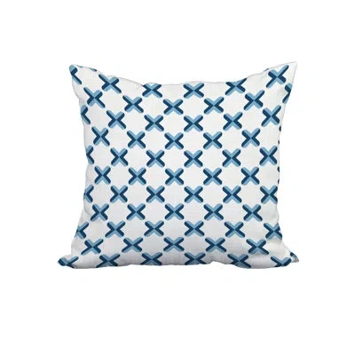 E By Design Print Square Cotton Pillow Cover & Insert In Blue