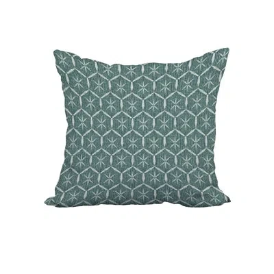 E By Design Print Square Cotton Pillow Cover And Insert In Green