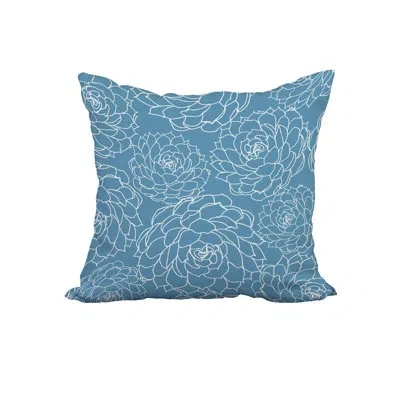 E By Design Print Square Pillow In Blue