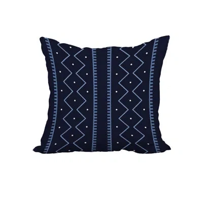 E By Design Print Square Pillow Cover & Insert In Blue