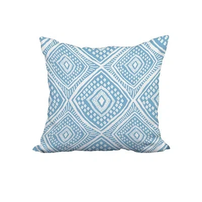E By Design Print Square Pillow Cover & Insert In Blue