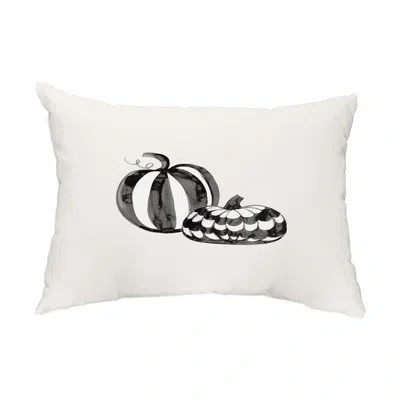 E By Design Pumpkin Duo Outdoor Rectangular Pillow Cover & Insert In White