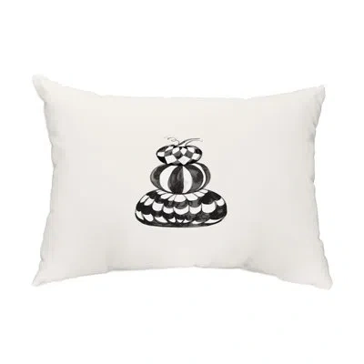 E By Design Pumpkin Stack Outdoor Rectangular Pillow Cover & Insert In White