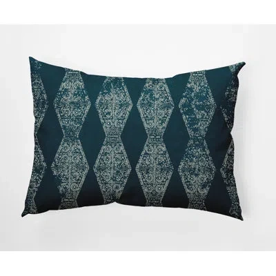 E By Design Pyramid Decorative Rectangular Pillow Cover & Insert In Teal