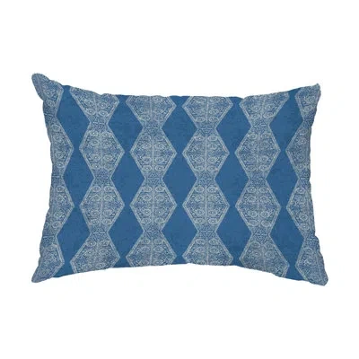 E By Design Pyramid Stripe Outdoor Rectangular Pillow Cover & Insert In Blue