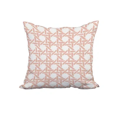 E By Design Rattan Pillow Cover & Insert In Coral
