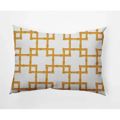 E By Design Rayon From Bamboo  Indoor/outdoor Lumbar Throw Pillow In Mango