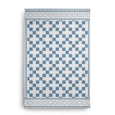 E By Design Rectangle Indoor/outdoor Area Rug With Non-slip Backing In Blue