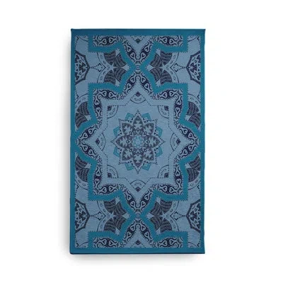 E By Design Rectangle Rectangle 1'6" X 2'6" Indoor/outdoor Area Rug With Non-slip Backing In Blue