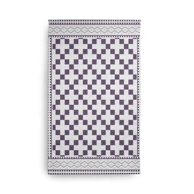 E By Design Rectangle Rectangle 1'6" X 2'6" Indoor/outdoor Area Rug With Non-slip Backing In Purple