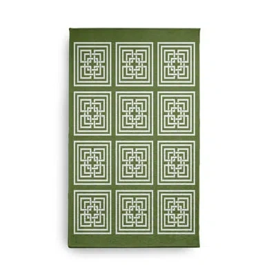 E By Design Rectangle Rectangle 18" X 30" Indoor/outdoor Area Rug With Non-slip Backing In Green