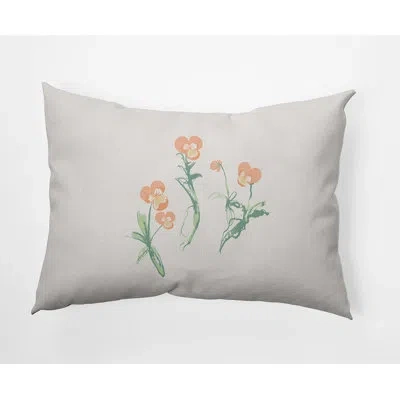 E By Design Rectangular Cotton Pillow Cover & Insert In Orange