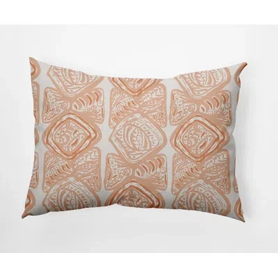 E By Design Rectangular Cotton Pillow Cover & Insert In Orange