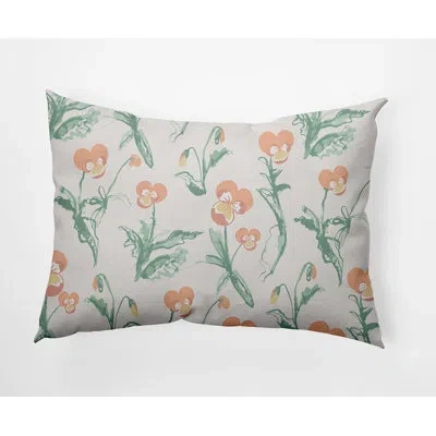 E By Design Rectangular Cotton Pillow Cover & Insert In Orange