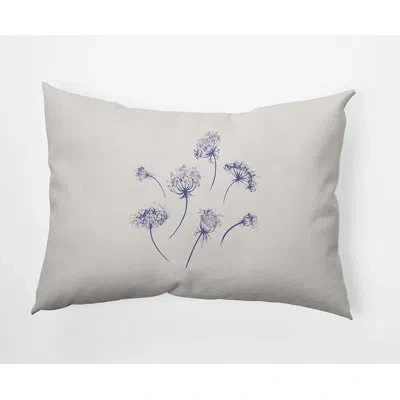 E By Design Rectangular Cotton Pillow Cover & Insert In Purple