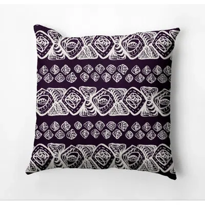 E By Design Rectangular Cotton Pillow Cover & Insert In Purple