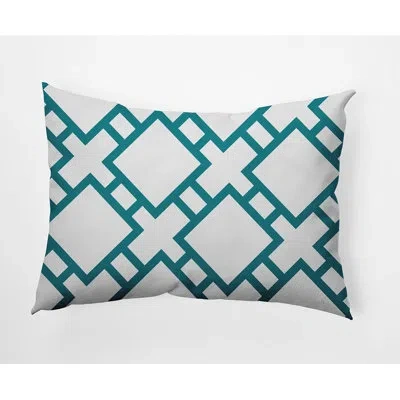 E By Design Rectangular Lumbar Pillow Cover & Insert In Teal