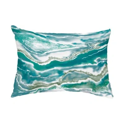 E By Design Remolina Outdoor Rectangular Pillow Cover & Insert In Teal